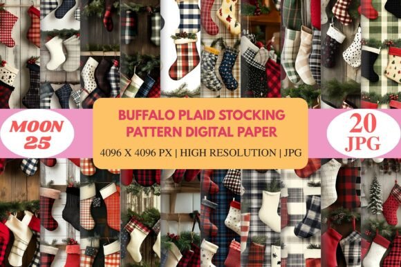 Buffalo Plaid Stocking Pattern Digital Paper: A Versatile Holiday Design Tool