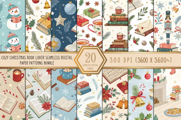Cozy Christmas Book Lover Digital Paper: A Versatile Resource for Holiday Creativity