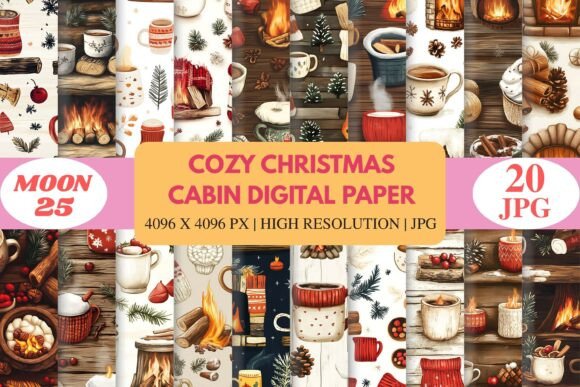 Cozy Christmas Cabin Digital Paper: A Versatile Addition to Holiday Projects