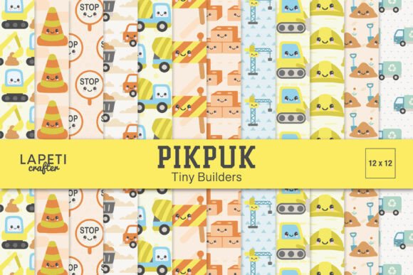 Cute Construction Digital Paper Pack: A Playful Addition to Themed Crafts and Printables