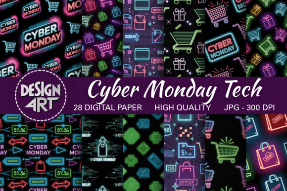 Cyber Monday Tech Pattern: A Versatile Design for Modern Creations