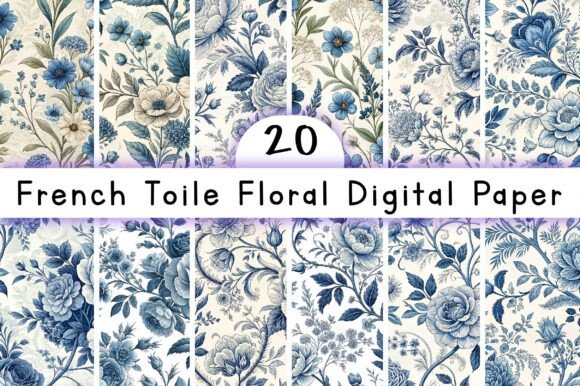 French Toile Floral Digital Paper: Creative Possibilities