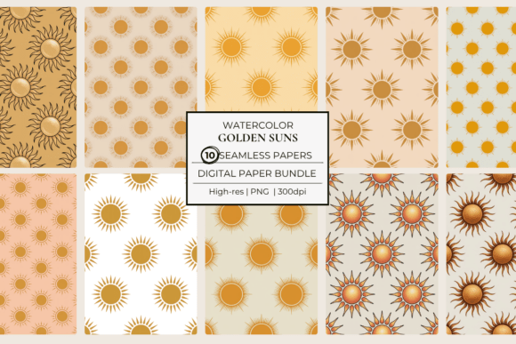 Golden Suns Seamless Papers: Elevating Creative Projects with Warmth, Light, and Elegance