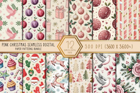 Pink Christmas Seamless Digital Paper: A Versatile Tool for Creative Projects
