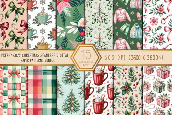 Preppy Cozy Christmas Seamless Digital: A Versatile Tool for Holiday Creativity