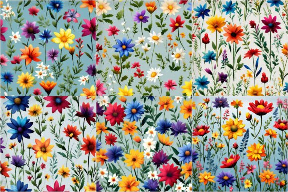 Rainbow Wildflowers Digital Papers: A Versatile Tool for Creative Expression