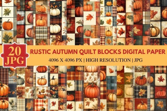 Rustic Autumn Quilt Blocks Digital Paper: A Strategic Tool for Seasonal Creativity