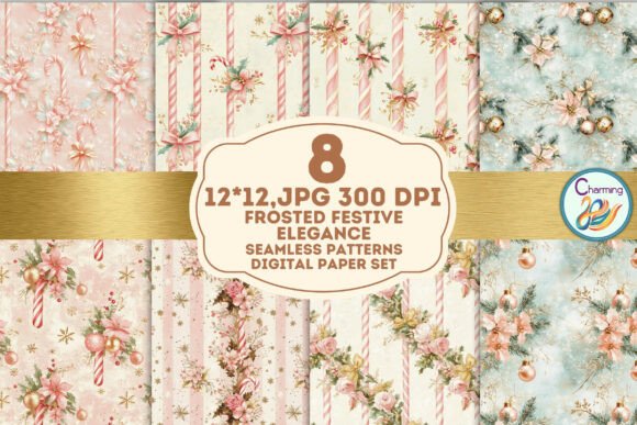 Seamless Paper Frosted Festive Elegance: A Versatile Design Tool for Modern Creatives