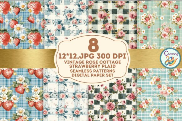 Seamless Paper Vintage Rose Plaid: Timeless Elegance for Modern Design Projects