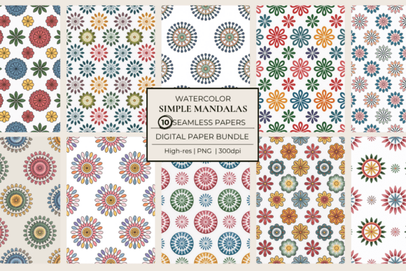 Simple Mandalas Seamless Papers: A Versatile Resource for Mindful and Minimalist Design