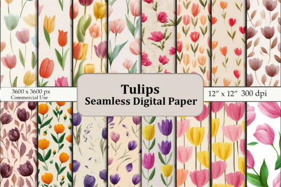Tulips Seamless Digital Paper