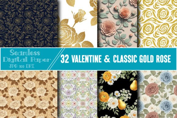 Valentine Classic Gold Rose Pattern: A Timeless Design for Creative Projects