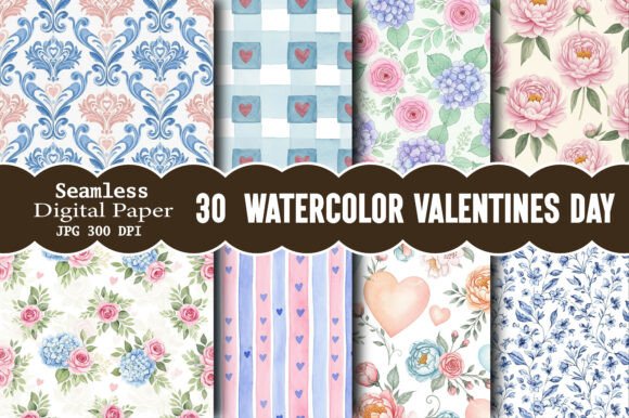 Watercolor Valentine’s Day Pattern: A Versatile Design for Creative Expression