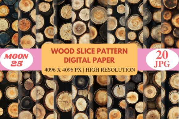 Wood Slice Pattern Digital Paper: Elevating Design with Organic Texture and Purpose
